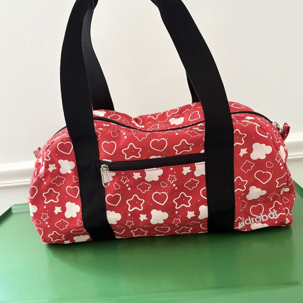 KIDROBOT Red‎ Dunny Cloud Pattern Gym Weekender Duffel Bag Streetwear